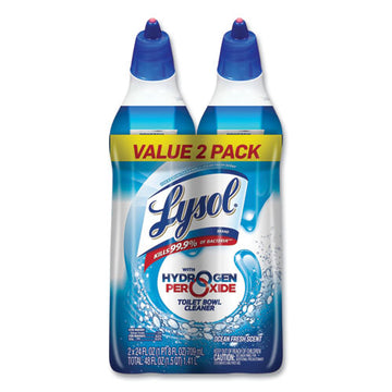 LYSOL® Brand Toilet Bowl Cleaner With Hydrogen Peroxide, Ocean Fresh, 24 Oz Angle Neck Bottle, 2-pack, 4 Packs-carton freeshipping - TVN Wholesale
